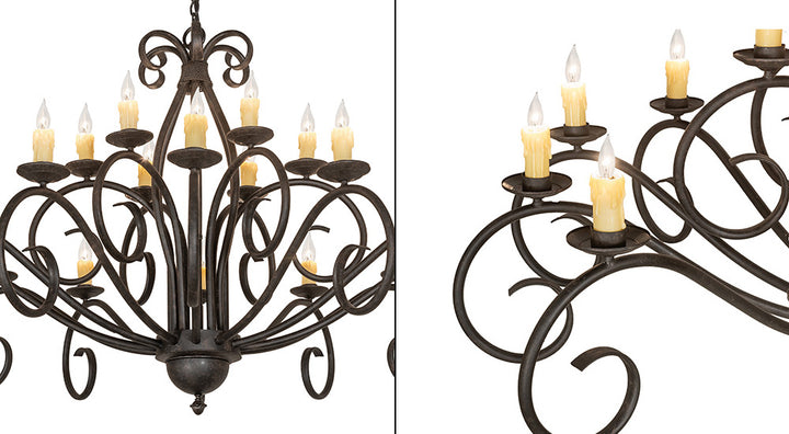 60" Wide Sienna 18 Lt Two Tier Chandelier