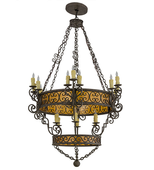 48"W Isabo 24 Lt Two Tier Chandelier