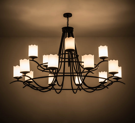 78"W Octavia 15 Lt Two Tier Chandelier