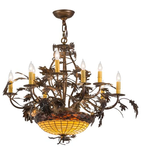 34" Wide Greenbriar Oak 9 Light Chandelier