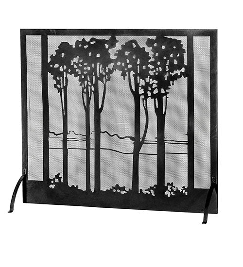 55"W X 48"H Tall Poplars Fireplace Screen