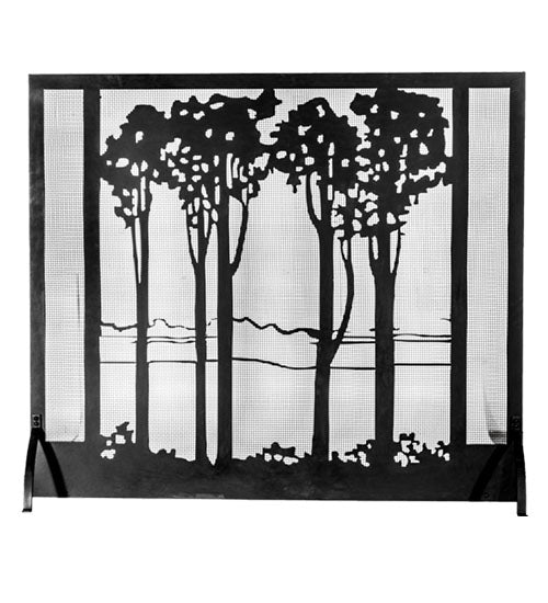 55"W X 48"H Tall Poplars Fireplace Screen