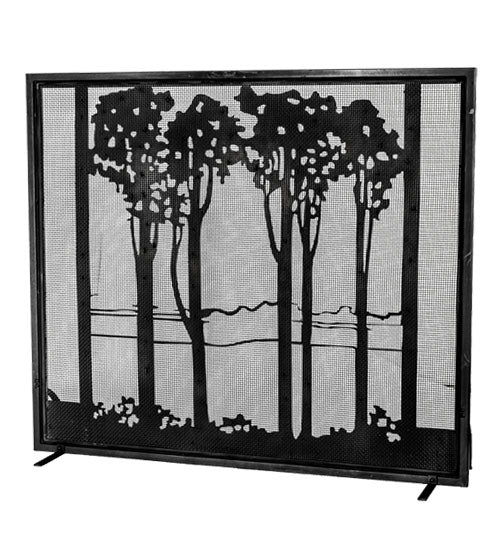 55"W X 48"H Tall Poplars Fireplace Screen