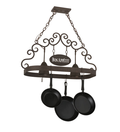 34" Long Bon Appetit 2 Light Pot Rack