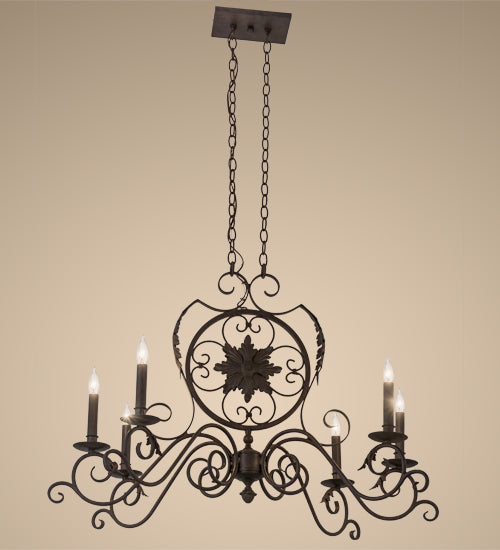 36"L Christabel 6 Lt Oblong Chandelier