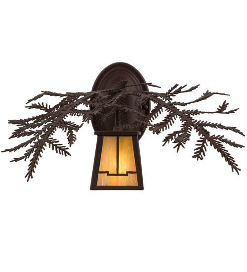 16"W Pine Branch Valley View Wall Sconce