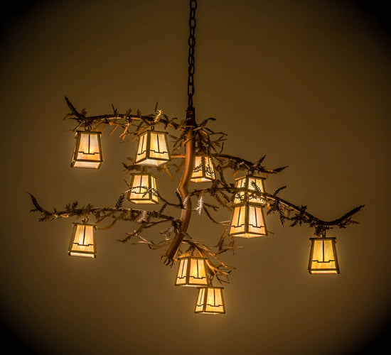 39"W Pine Branch Valley View 10 Lt Chandelier