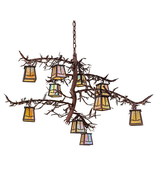 39"W Pine Branch Valley View 10 Lt Chandelier