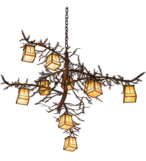 39"W Pine Branch Valley View 10 Lt Chandelier