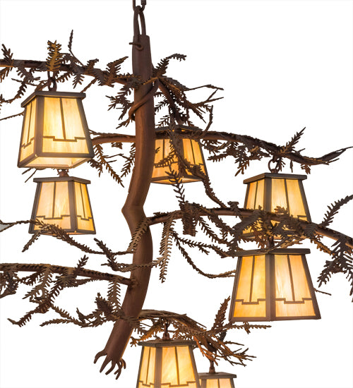 39"W Pine Branch Valley View 10 Lt Chandelier