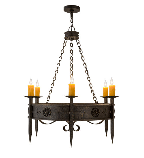 36"W Calandra 6 Lt Chandelier