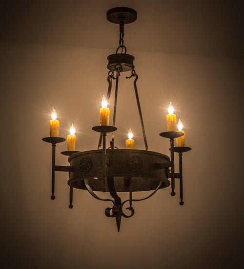 30" Wide Lorenzo 6 Light Chandelier