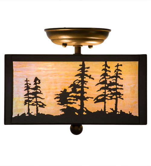 10"Sq Tall Pines Flushmount