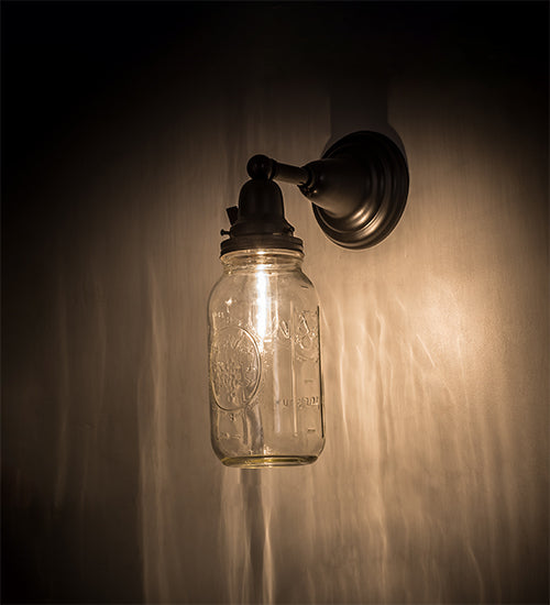 5.5" Wide Mason Jar Wall Sconce