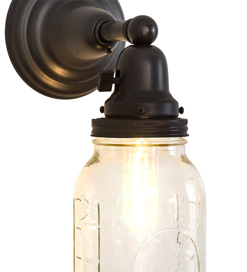 5.5" Wide Mason Jar Wall Sconce