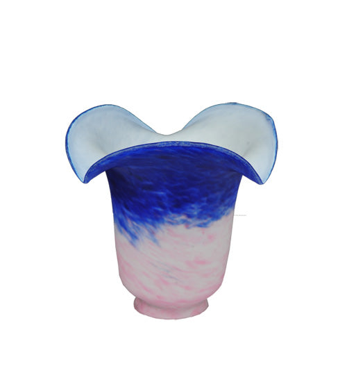 5.5"W Fluted Pink And Blue Shade