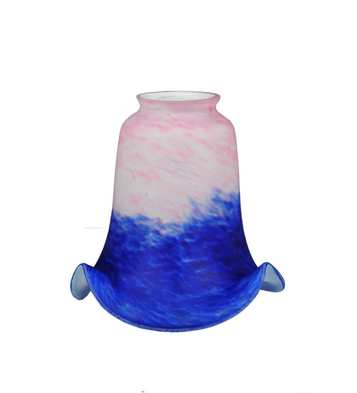 5.5"W Fluted Pink And Blue Shade