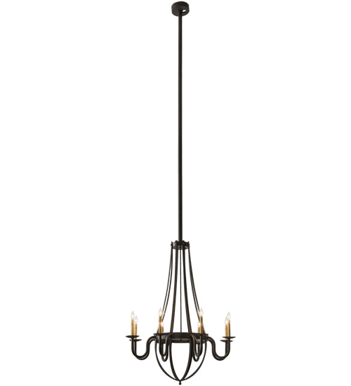 38"W Barrel Stave Metallo 8 Lt Chandelier