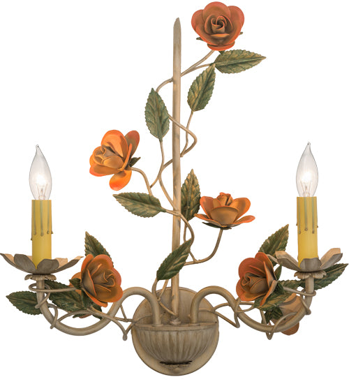 17" Wide Symphony Rose Basket 2 Light Wall Sconce