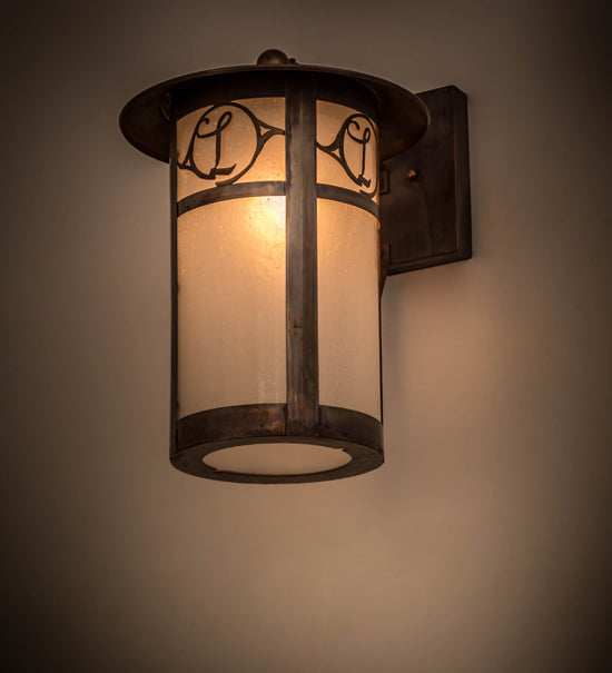 10" Wide Fulton Personalized Monogram Solid Mount Wall Sconce