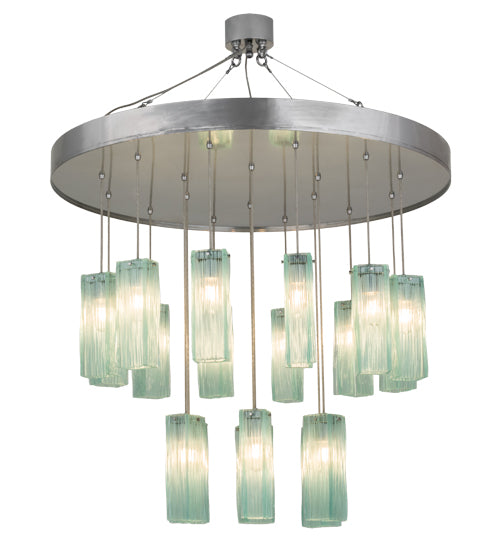 48" Wide Metro 18 Lt Murano Cascading Pendant