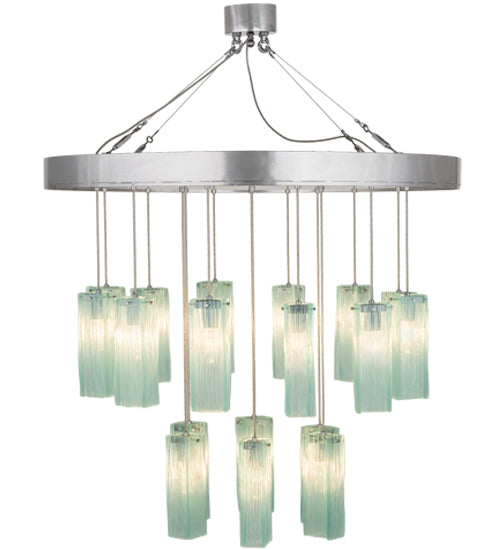 48" Wide Metro 18 Lt Murano Cascading Pendant