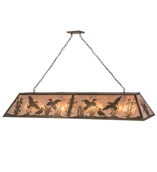 72" Long Ducks In Flight Oblong Pendant