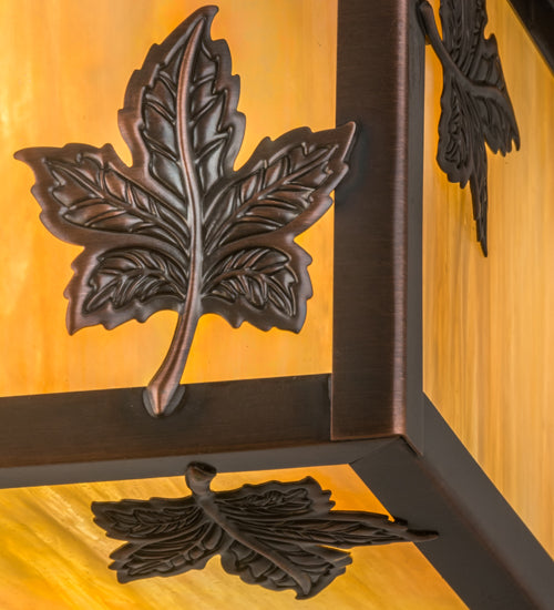 10"Sq Hyde Park Maple Leaf Flushmount