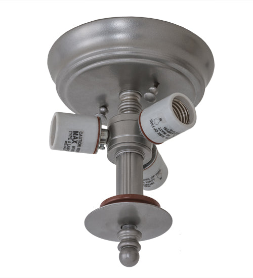 6.5"W Nickel 3 Lt Flushmount Hardware