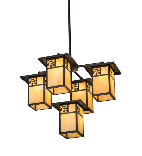 32"W Hyde Park Sprig 5 Lt Chandelier