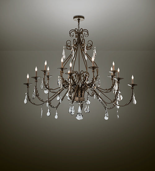 60"W French Elegance 16 Lt Chandelier