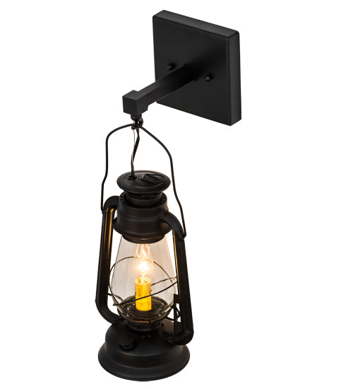 7" Wide Miners Lantern Wall Sconce