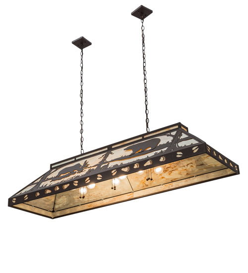 61"L Moose & Black Bear Oblong Pendant