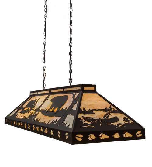 61"L Moose & Black Bear Oblong Pendant