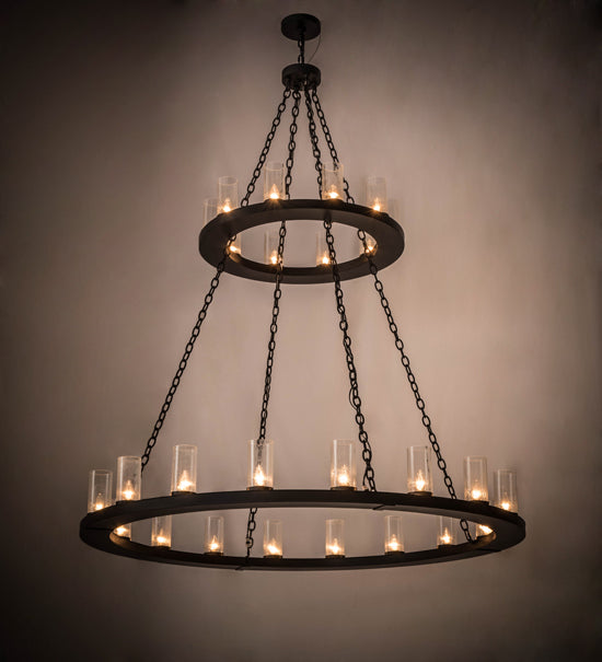 60" Wide Loxley 28 Light Two Tier Chandelier