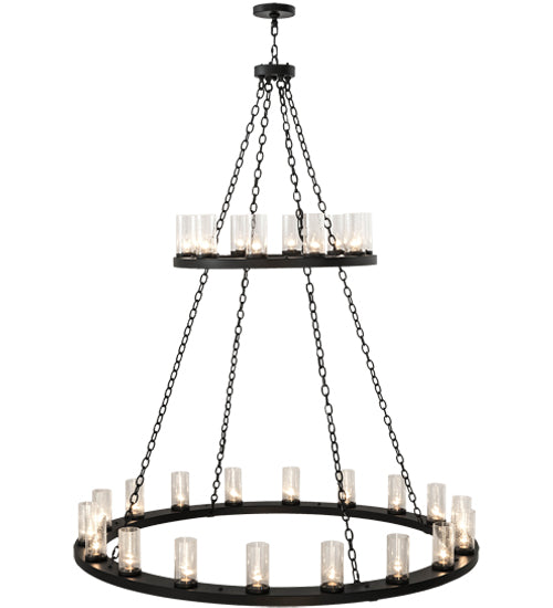 60" Wide Loxley 28 Light Two Tier Chandelier