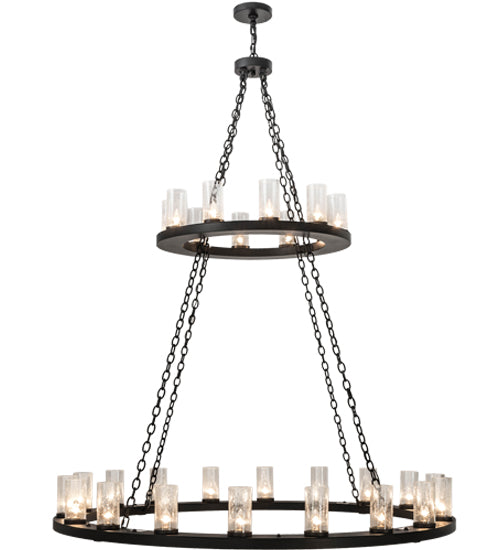 60" Wide Loxley 28 Light Two Tier Chandelier