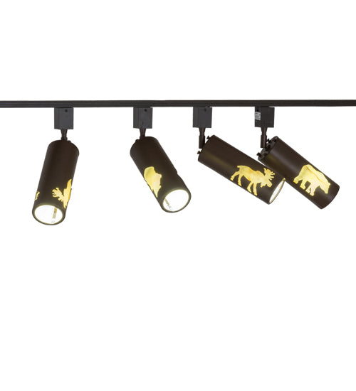 96"L Moose & Black Bear 4 Lt Track Lighting