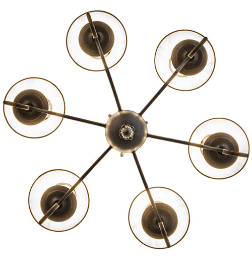 30"W Sienna 6 Lt Chandelier