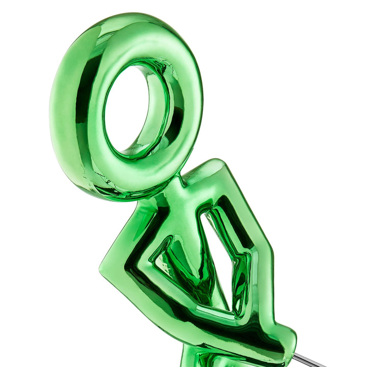 Golf Man Sculpture // Metallic Green