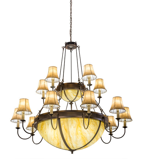 74" Wide Commerce Sportsman 15 Light Two Tier Chandelier