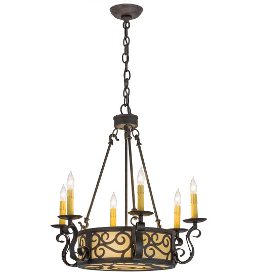 24"W Delano 6 Lt Chandelier