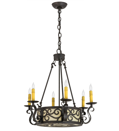 24"W Delano 6 Lt Chandelier