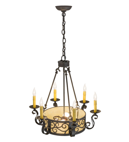 24"W Delano 6 Lt Chandelier