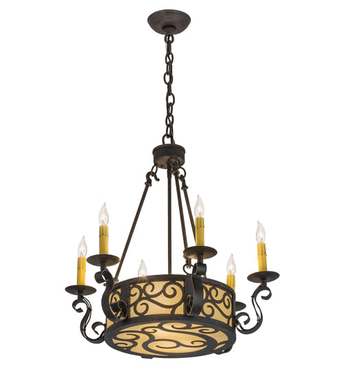 24"W Delano 6 Lt Chandelier