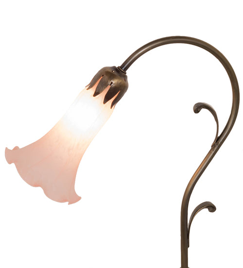 15" High Pink Tiffany Pond Lily Accent Lamp