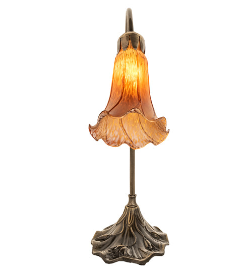 15" High Amber Tiffany Pond Lily Accent Lamp