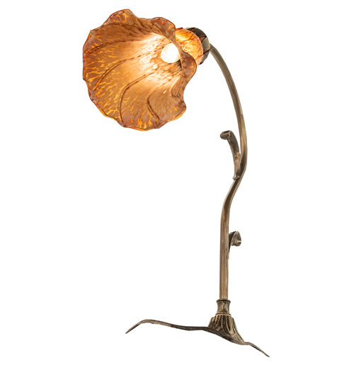 15" High Amber Tiffany Pond Lily Accent Lamp