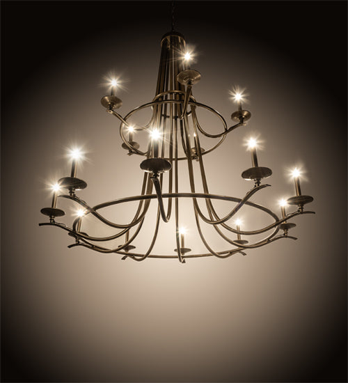 60" Wide Octavia 15 Light Two Tier Chandelier