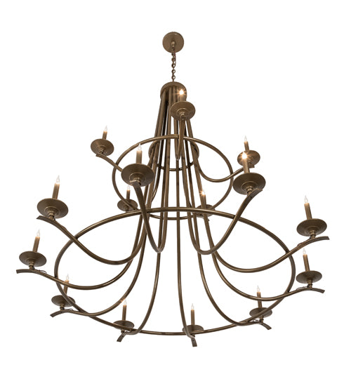 60" Wide Octavia 15 Light Two Tier Chandelier